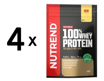 4 x Nutrend 100% Whey Protein, Vanilla - 400g