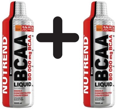 2 x Nutrend BCAA Liquid, Orange - 1000 ml