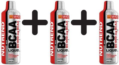 3 x Nutrend BCAA Liquid, Orange - 1000 ml
