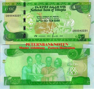 Äthiopien / Ethiopia 10 Birr 20.20 Unc P. NEW 6130#