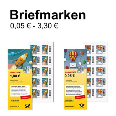 Briefmarken Deutsche Post selbstklebend | Porto 0,05-3,30 € | Original Postwert