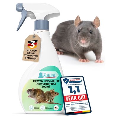 FUTUM 500ml Ratten & Mäusespray Abwehrmittel fernhalten gegen Ratten Mäuse Bekämpfung