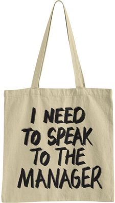 Hybris I Need To Speak To The Manager Tote Bag Tragetasche Khaki
