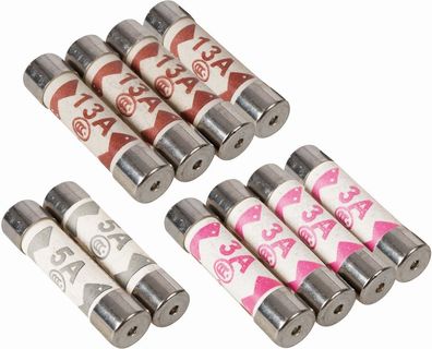 Powermaster Elektronik Zubehör Sicherungen, 10er-Pckg. 3 A, 5 A u. 13 A