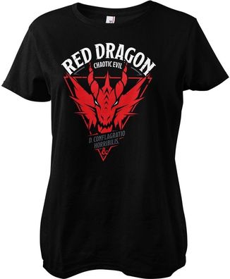 Dungeons &amp; Dragons Damen D&amp; Red Dragon Chaotic Evil Girly Tee