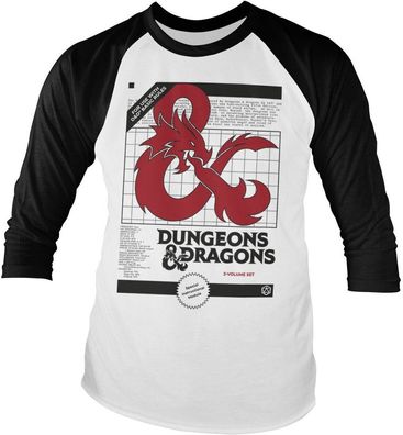 Dungeons &amp; Dragons D&amp; 3 Volume Set Baseball Long Sleeve Tee