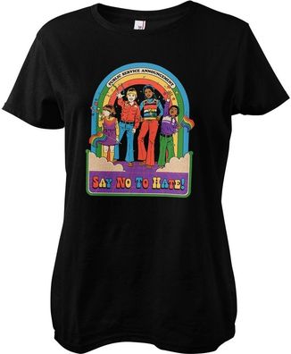 Steven Rhodes Say No To Hate Girly Tee Damen T-Shirt Black