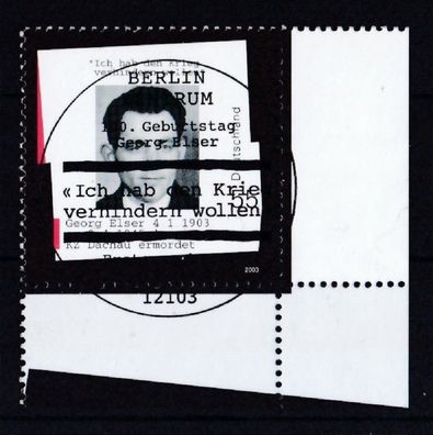 BRD 2003 gestempelt ESST MiNr. 2310 100. Geburtstag von Georg Elser