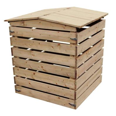 Holzkomposter, Schnellkomposter mit 450l Füllvolumen, Komposter Holz mit Deckel