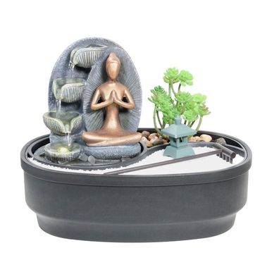 Zimmerbrunnen mit ZEN Garten, Dekobrunnen Modern Namaste für die Wohnung