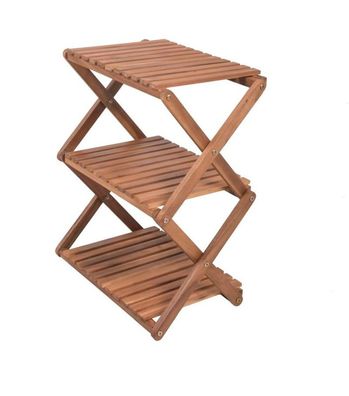 Pflanzregal aus Akazienholz mit 3 Ebenen : 3