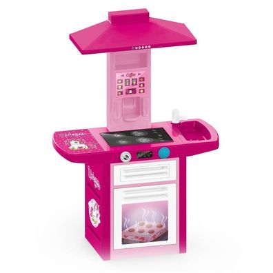 Kinderküche für Kinder ab 3 Jahre, Spielküche mit 18-teiligem Zubehör, pink : pink