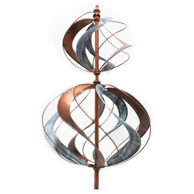 Windrad Tulip mit 2 gegenläufigen Rotoren, Gartendeko, 213 cm hoch