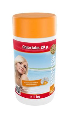 Chlortabs 20g, 1Kg, schnell löslich, Poolpflege, Chlor Wasserpflege : 1 kg