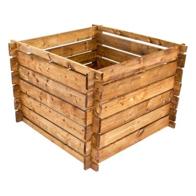Komposter 100 x 100 x 65 cm, braun, Holzkomposter Stecksystem : braun