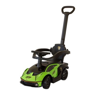 Rutschauto grün, Kinderfahrzeug mit Sicherheitsbügel, Rutscherauto mit Schiebestange