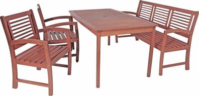 Tischgruppe Madison, 4-teilig, Holz, Gartenmöbel
