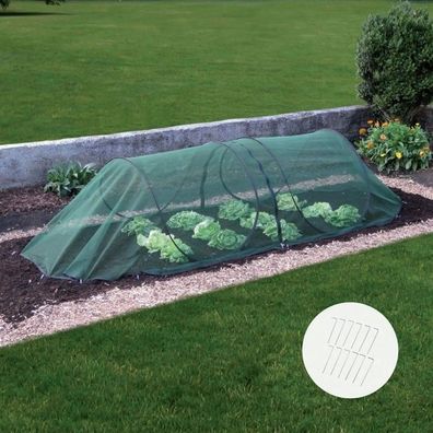 Pflanztunnel aus grünem Netzmaterial, Gartentunnel, Vogelschutznetz : Basistunnel