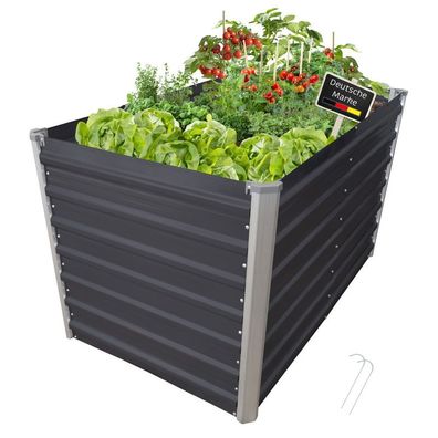 Hochbeet Metall eckig 160x77x77cm, anthrazit, Gartenbeet, Pflanzbeet, Kräuterbeet : a