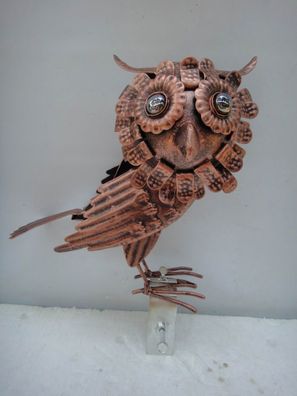 Dachrinnen- und Zaunfigur Eule, Kupferlook, Dachfigur : Eule