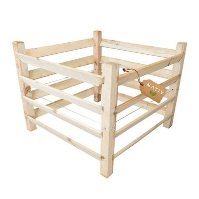Holzkomposter 100x100x80 cm, Komposter mit Stecksystem, Gartenkomposter