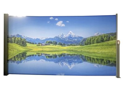 Seitenmarkise 160 x 300 cm, Sichtschutz mit Fotodruck Bergsee, Markise : Bergsee