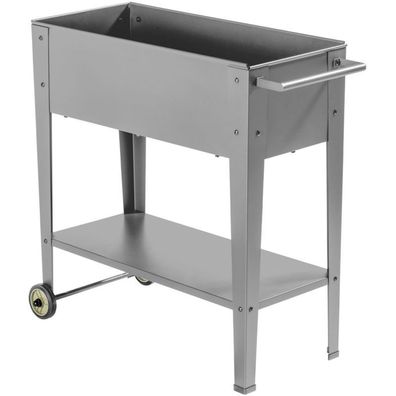 Metall-Hochbeet mit Rollen, grau, Kräuterbeet, Gemüsebeet : grau