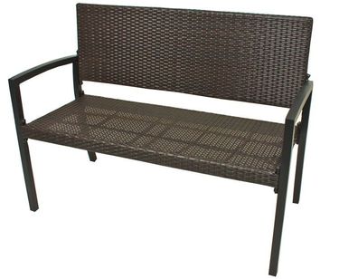 Parkbank Sanremo Rattan-Optik, coffee, Aluminium : coffee