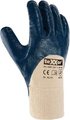 teXXor Nitril-Handschuhe Strickbund (12 Paar) 2309