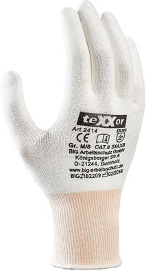 teXXor Schnittschutz-Strickhandschuhe Ohne Beschichtung (12 Paar) 2414