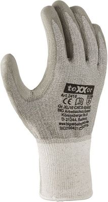 teXXor Schnittschutz-Strickhandschuhe Pu-Beschichtung (12 Paar) 2418