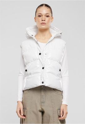Urban Classics Damen Steppweste Ladies Recycled Shiny Puffer Vest With Hood TB7004