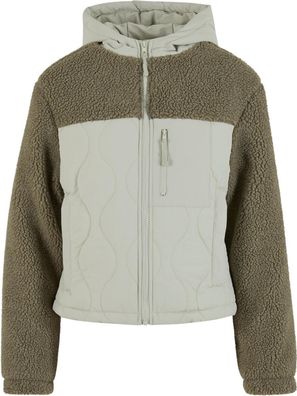 Urban Classics Damen Jacke Ladies Sherpa Crinkle Nylon Mix Jacket TB7071