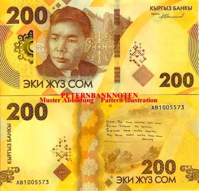 Kirgisien / Kyrgyzstan 200 Som 2023 #6001 Unc