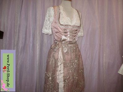 Dirndl mit Schürze, rosé mit champagner Gr. 38, Wiesnwuid, Stockerpoint