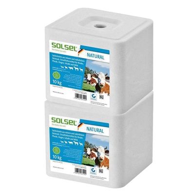 Sparpack SOLSEL Natural Salzleckstein 10kg Schaf Rind Pferd Schwein 2x 10kg