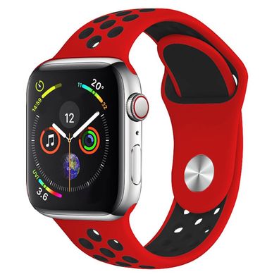 Ersatzarmband für Apple Watch Series 4 / 5 44mm Smartwatch Uhrenarmband Rot