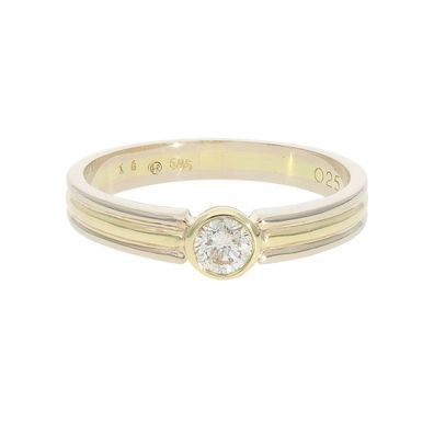 Ring Gold 750 Damen Diamant Bicolor Second Hand wie neu 25325964 getragen