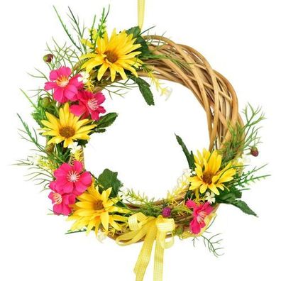 Sommerlicher Weidenkranz mit gelben Gänseblümchen Ø25 cm