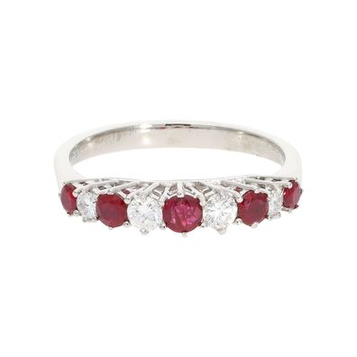 Ring Weißgold 750 Damen Brillanten 0,32 Carat Rubin Second Hand wie neu 25325963