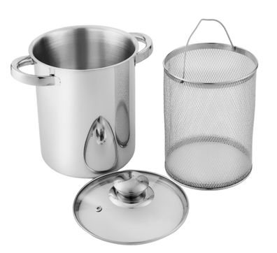 Michelino Edelstahl Spargeltopf 4 Liter Ø16cm, Höhe 20cm Spargel-Topf 10287