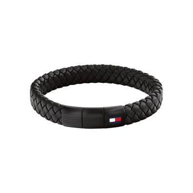 Tommy Hilfiger Herren Armband 2790662 Leder, Edelstahl, schwarz