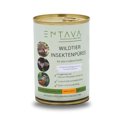 ENTAVA Frisches Insektenpüree 400g Dose - 100% Insekten, Igelfutter, Vogelfutter