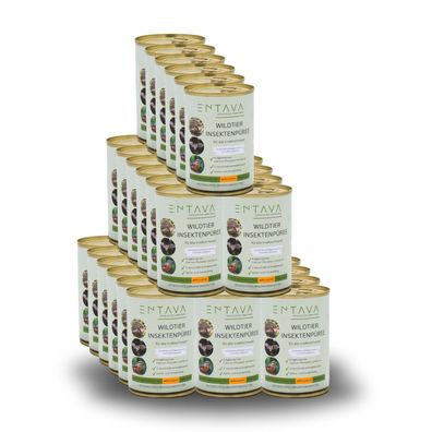ENTAVA Frisches Insektenpüree 400g Dose (36er Pack) 100% Insekten, Igel-, Vogelfutter