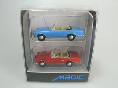 1:87 Herpa MAGIC 452120 Set '2x MB 230SL blau/rot - NEU