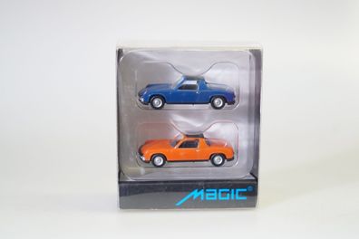 1:87 Herpa MAGIC 451611 2x Porsche 914 dkl. blau/orange, neuw./ovp