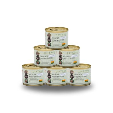 ENTAVA Frisches Insektenpüree 200g Dose (6er Pack) 100% Insekten, Igel-, Vogelfutter