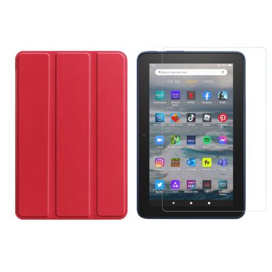 2in1 Set für Amazon Kindle Fire 7 12. Gen. 2022 7 Zoll Schutzhülle + Schutzglas