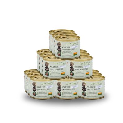 ENTAVA Frisches Insektenpüree 200g Dose (18er Pack) 100% Insekten, Igel-, Vogelfutter