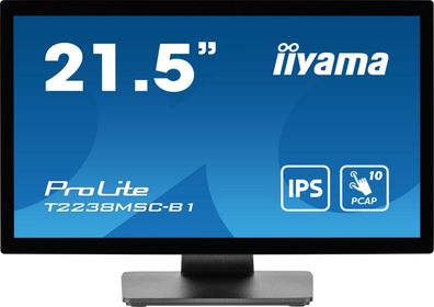 IIYAMA 54.5cm (21,5") T2238MSC-B1 16:9 M-Touch HDMI+DP+USB retail